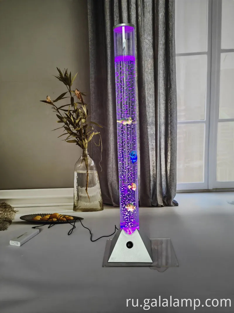 Живой фэнтезийный пузырьный аквариум с красочной рыбой и световыми эффектами